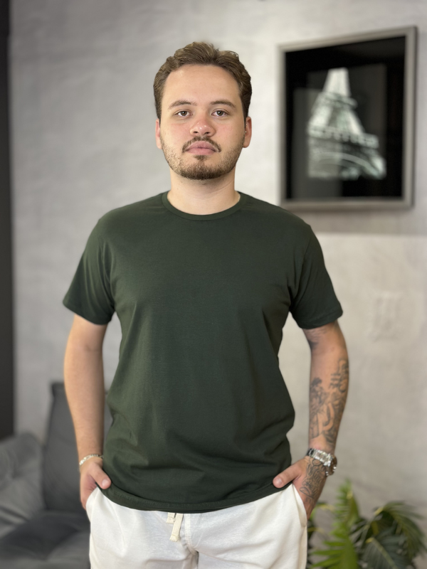 Camisa Comfort 100% Algodão Verde Militar - Canguru Store