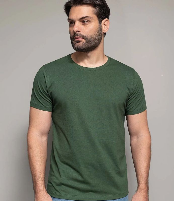 Camisa Básica Algodão Verde Militar