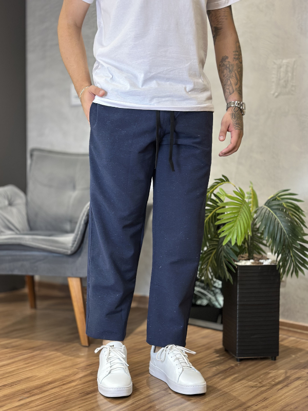 Calça Urban Linho Azul Marinho - Canguru Store