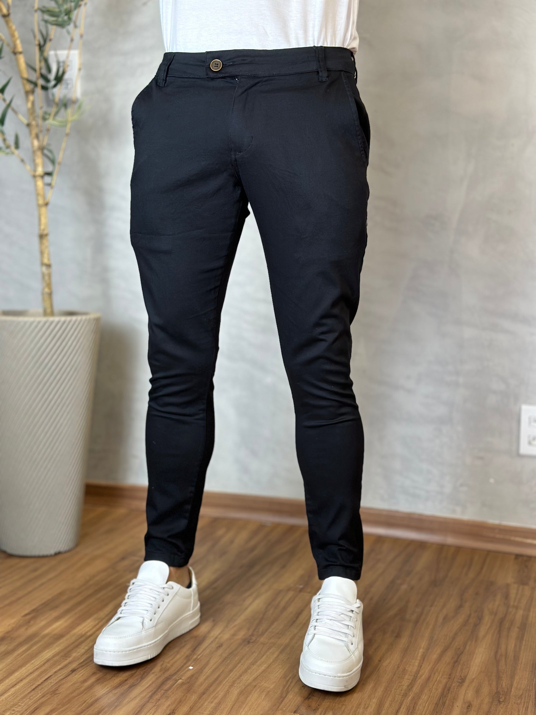 Calça Alfaiataria Cos Italiano Skinny Confort - Preta