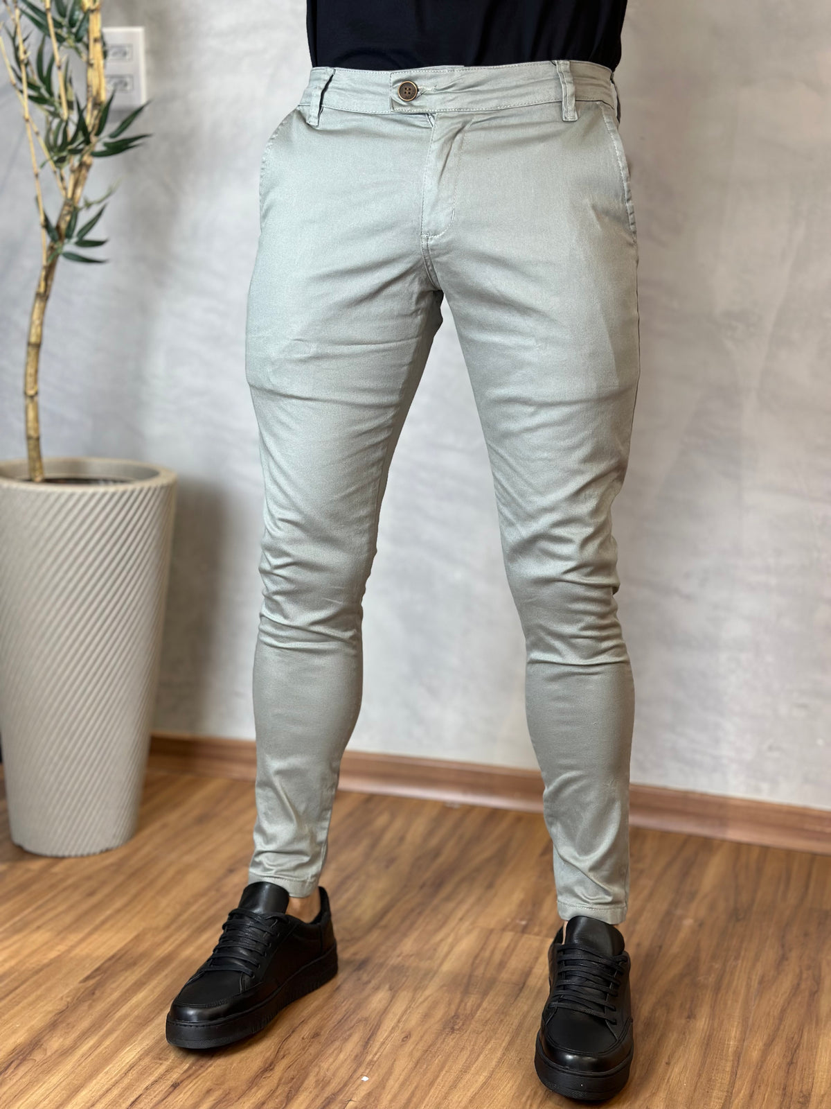 Calça Alfaiataria Cos Italiano Skinny Confort - Cinza