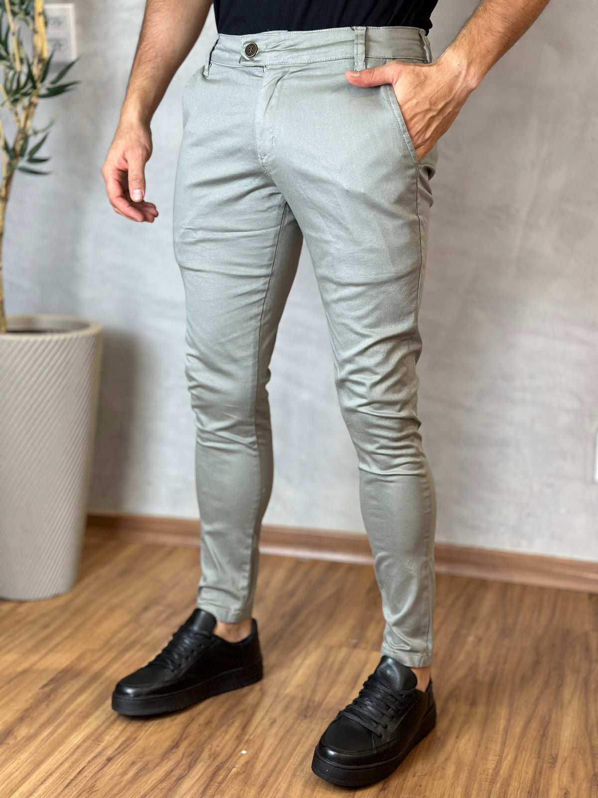 Calça Alfaiataria Cos Italiano Skinny Confort - Cinza